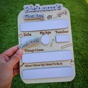 Personalized First & Last Day School Board — Custom Kids Name, Reusable 3D Engraved Sign Personalized First & Last Day School Board — Custom Kids Name, Reusable 3D Engraved Sign