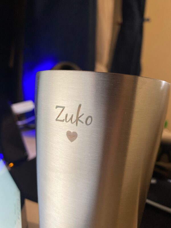 Personalised Small Stainless Steel Kids Cup – With Lid & Straw