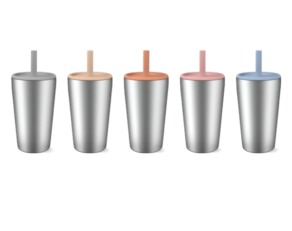 Personalised Large Stainless Steel Kids Cup – With Lid & Straw