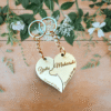 Personalised Wooden Heart Keyring Set – Engraved Couple’s Gift